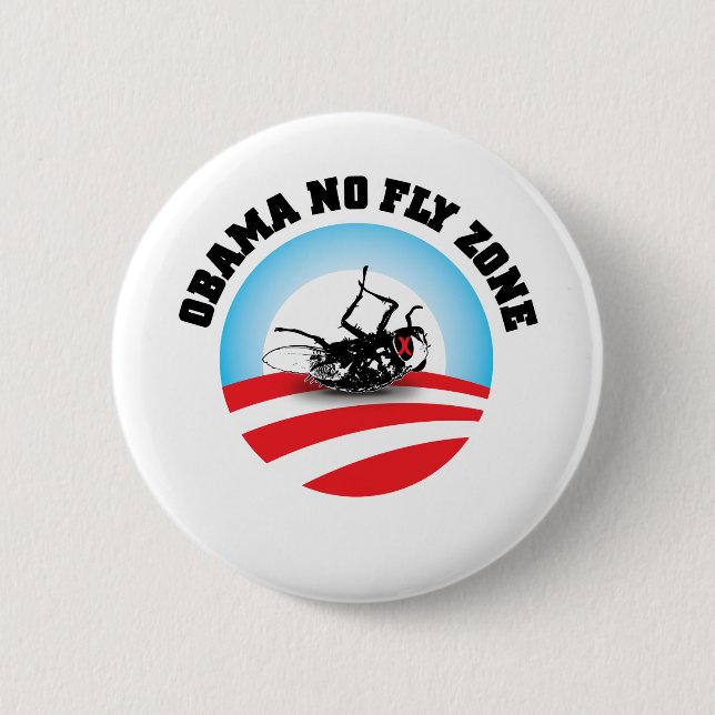 Badge Rond 5 Cm Barack Obama aucune zone de mouche (Devant)