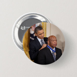 Badge Rond 5 Cm Barack Obama et John Lewis