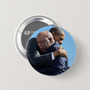 Badge Rond 5 Cm Barack Obama et John Lewis Hugging