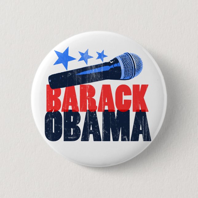 Badge Rond 5 Cm Barack Obama MIC (Devant)