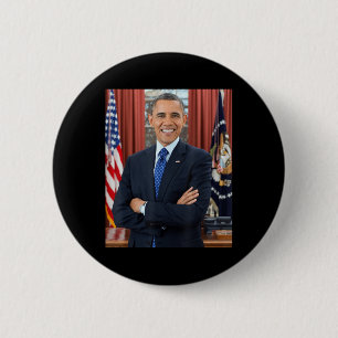 Badge Rond 5 Cm Barack Obama Photo 44ème Président Potus Patriotic