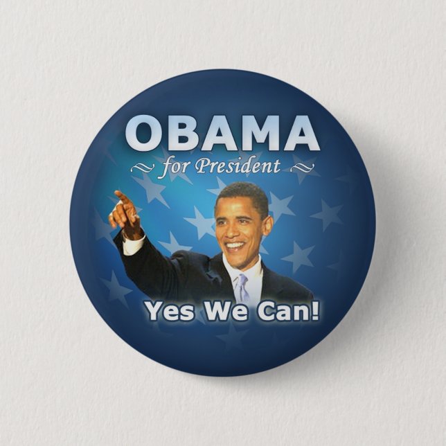 Badge Rond 5 Cm Barack Obama pour le président (Devant)