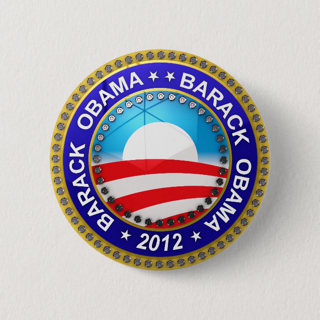 Badge Rond 5 Cm Barack Obama pour le président 2012 (Devant)