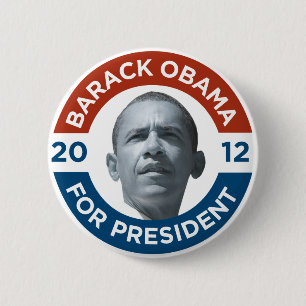 Badge Rond 5 Cm Barack Obama pour le président 2012