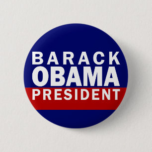 Badge Rond 5 Cm Barack Obama : Président ! (Bouton Pinback)