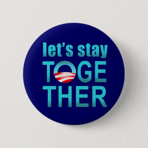 Badge Rond 5 Cm Barack Obama - restons ensemble le bouton