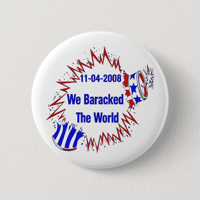 Badge Rond 5 Cm Baracked le monde (Devant)