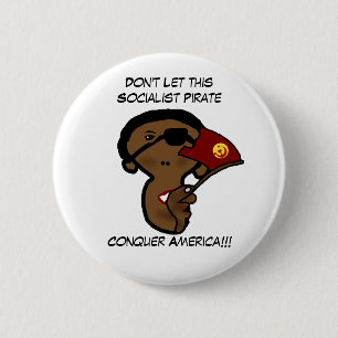Badge Rond 5 Cm barackobamasocialistpoliticalpirate, BarackObam…