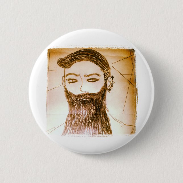 Badge Rond 5 Cm Barbe (Devant)
