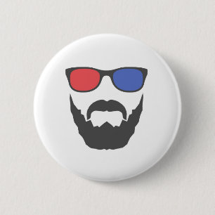 Badge Rond 5 Cm barbe 3D