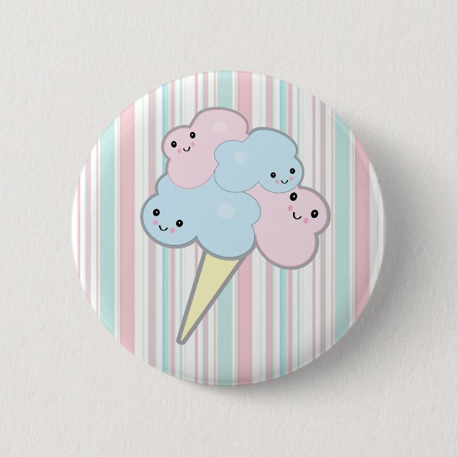 Badge Rond 5 Cm barbe à papa mignonne kawaii (Devant)