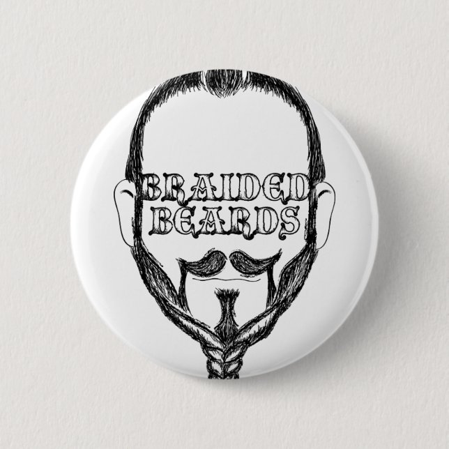 Badge Rond 5 Cm barbe tressée (Devant)