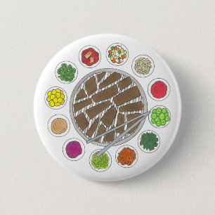 Badge Rond 5 Cm Barbecue coréen Barbecue rôti Bulgogi Banchan