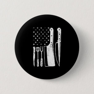 Badge Rond 5 Cm Barbecue femmes drapeau américain patriotique 4 ju