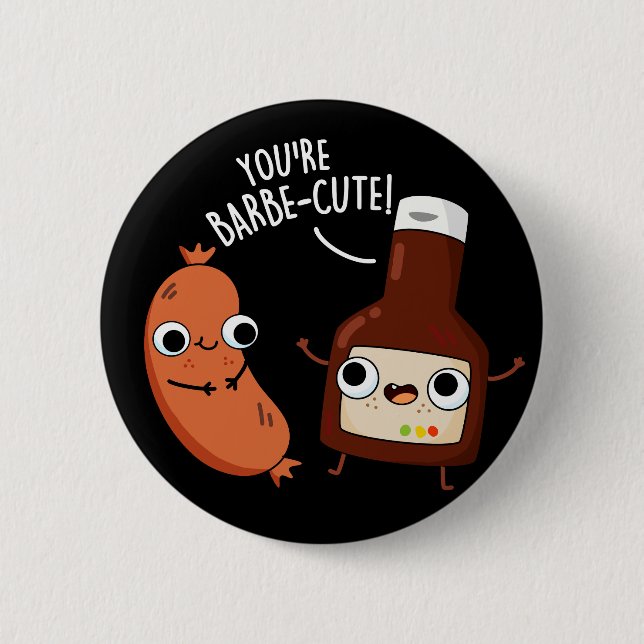 Badge Rond 5 Cm Barbecue Funny Barbecue Pun Dark BG (Devant)