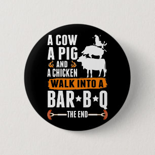 Badge Rond 5 Cm Barbecue Sarcastique Humour Viande Louvain Grillat