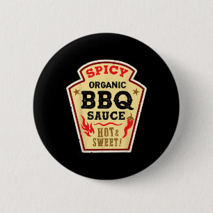 Badge Rond 5 Cm Barbecue Sauce Grill Grillade épicé chaud Ketchup