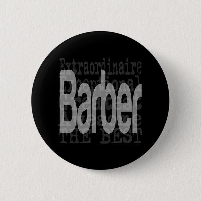 Badge Rond 5 Cm Barber Extraordinaire (Devant)