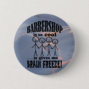 Badge Rond 5 Cm Barbershop, gel du cerveau