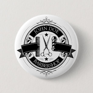 Badge Rond 5 Cm Barbershop minimaliste élégant