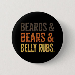 Badge Rond 5 Cm Barbes Ours Caresses Ventre LGBTQ Fierté Gay Allié