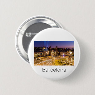 Badge Rond 5 Cm Barcelona Plaza de Espana Catalogne Espagne Couche