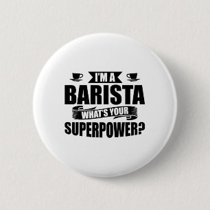 Badge Rond 5 Cm Barista Coffee  Baristas Café Cappuccino Cadeau