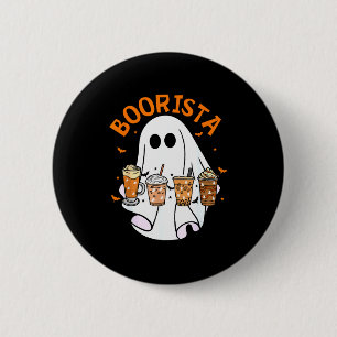 Badge Rond 5 Cm Barista fantôme de café Boorista Halloween Soky Se