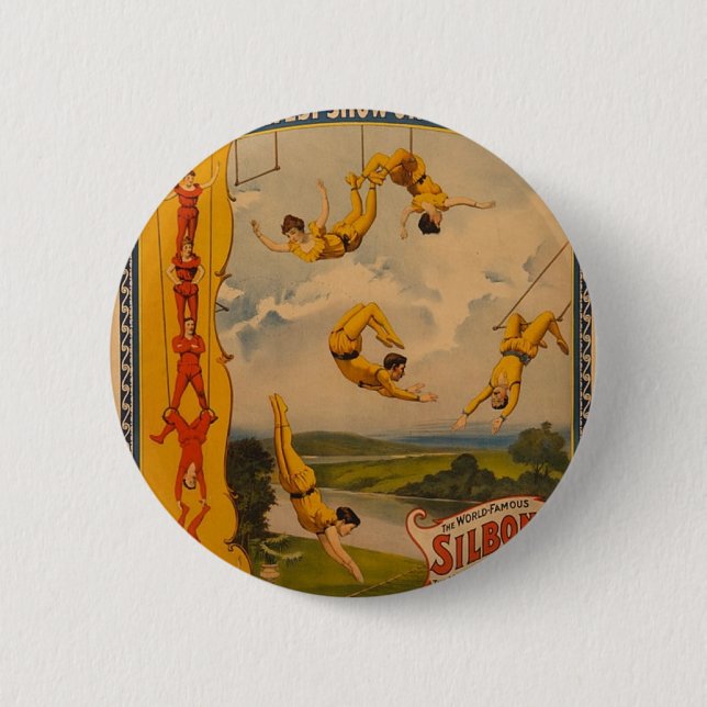 Badge Rond 5 Cm Barnum et Bailey/artistes de trapèze (Devant)