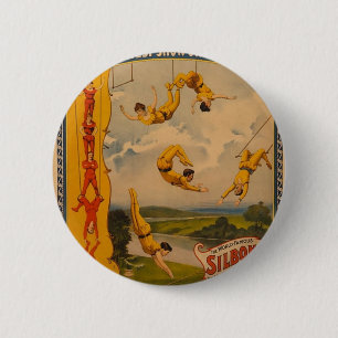 Badge Rond 5 Cm Barnum et Bailey/artistes de trapèze