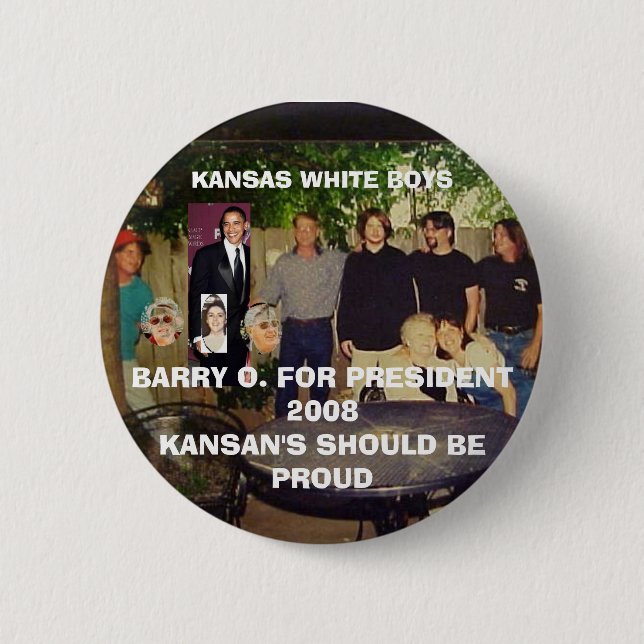 BADGE ROND 5 CM BARRY O. (Devant)