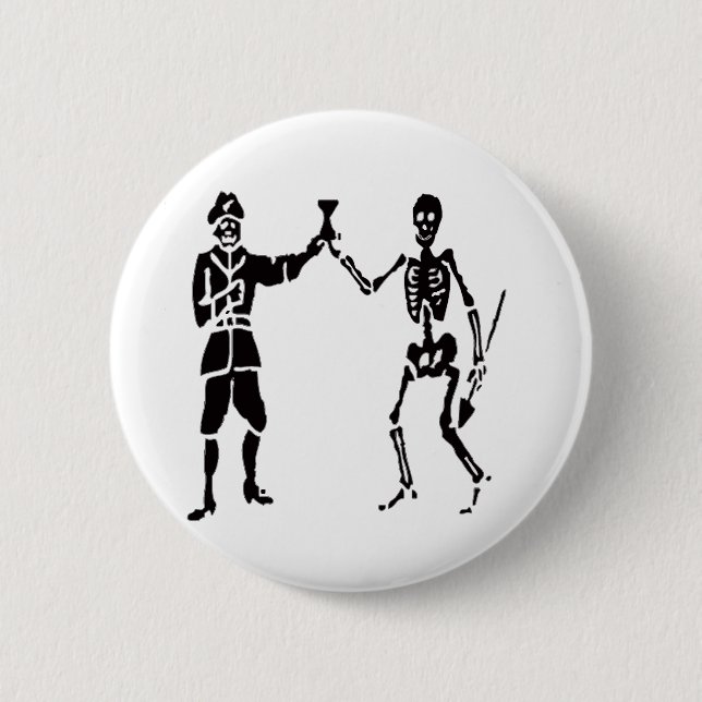 Badge Rond 5 Cm Bart Roberts-Noir (Devant)