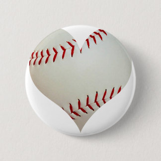 Badge Rond 5 Cm Base-ball américain dans une forme de coeur