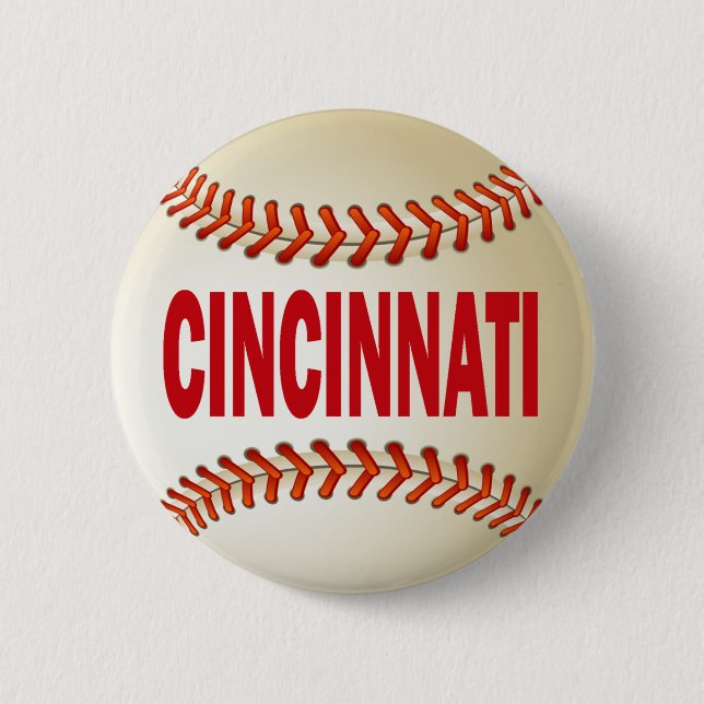 BADGE ROND 5 CM BASE-BALL DE CINCINNATI (Devant)