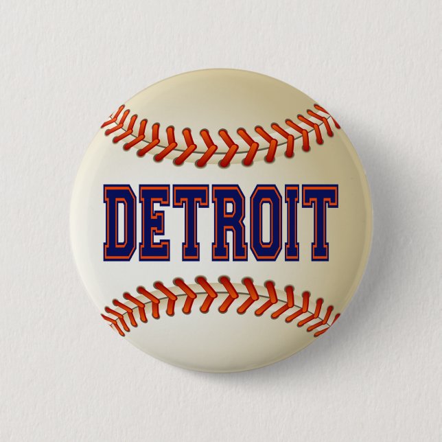 BADGE ROND 5 CM BASE-BALL DE DETROIT (Devant)