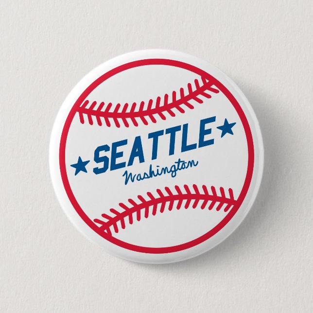 Badge Rond 5 Cm Base-ball de Seattle (Devant)