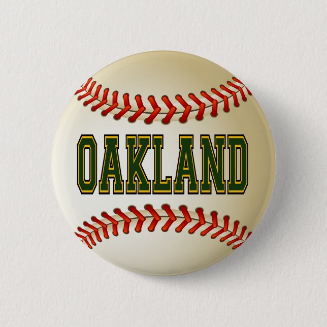 BADGE ROND 5 CM BASE-BALL D'OAKLAND (Devant)