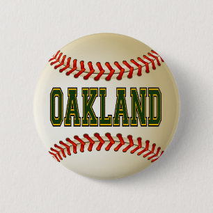 BADGE ROND 5 CM BASE-BALL D'OAKLAND