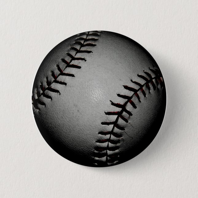 Badge Rond 5 Cm Base-ball noir (Devant)