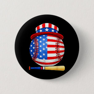 Badge Rond 5 Cm Baseball 4 juillet 250 ans de liberté USA