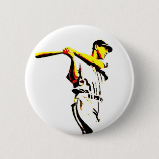 Badge Rond 5 Cm Baseball Artwork - Joueur De Baseball