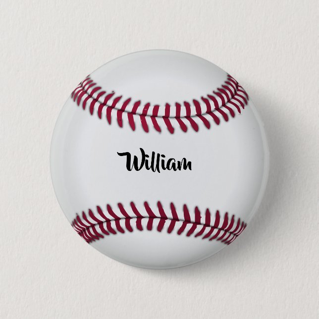 Badge Rond 5 Cm Baseball avec nom personnalisé (Devant)