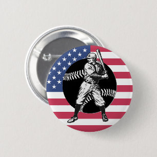 Badge Rond 5 Cm Baseball : Bouton Vintage