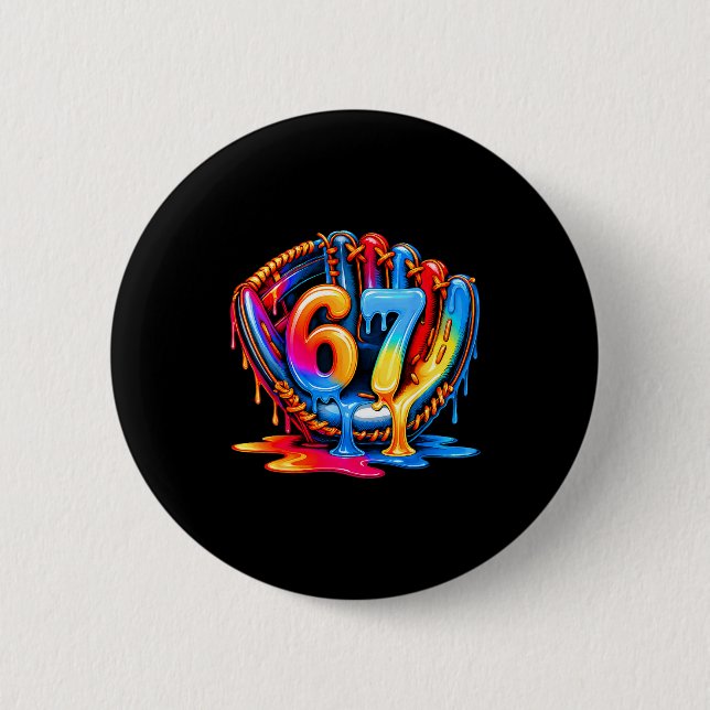 Badge Rond 5 Cm Baseball Drip Ice Cream 67 Baseball Lifestyle 101  (Devant)