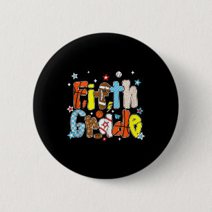 Badge Rond 5 Cm Baseball Football Basketball Preppy Cinquième Clas