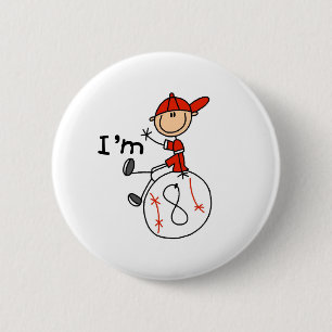Badge Rond 5 Cm Baseball garçons j'ai 8 ans
