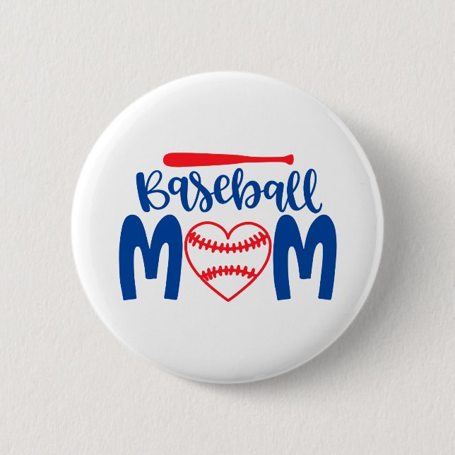 Badge Rond 5 Cm Baseball Mom (Devant)