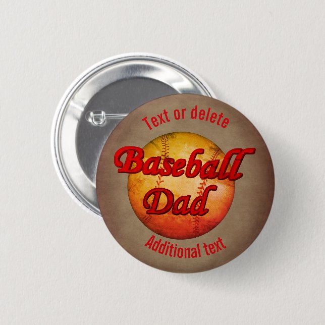 Badge Rond 5 Cm Baseball Papa mignon Personnalisé (Devant & derrière)