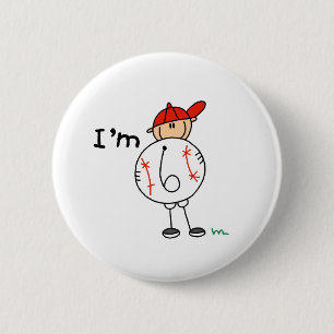 Badge Rond 5 Cm Baseball pour garçons J'ai 6 ans