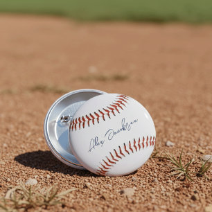 Badge Rond 5 Cm Baseball Signé Personnalisé